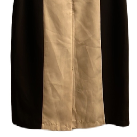 Chancelle, Block Color, U-Neckline, Sleeveless, Slit in back Dress, Brown/Tan,12 - Picture 6 of 10